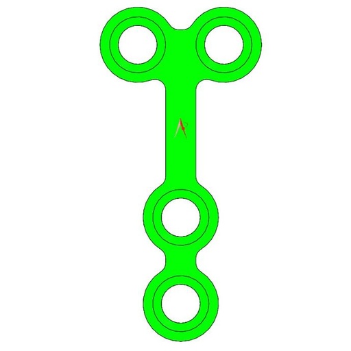 MEDIUM PLATES T WITH BRIDGE TITANIUM