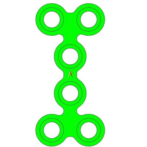 MEDIUM PLATES DOUBLE T W/O BRIDGE TITANIUM